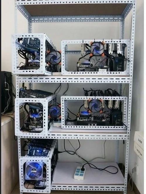 An example of a modern mining rig in a hosted farm, highlighting efficiency and profitability trends